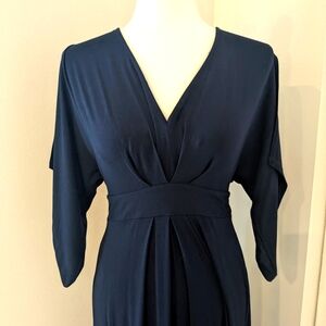 Ingrid & Isabel Navy Maxi Dress Size S with Flutter Sleeve, V Neck